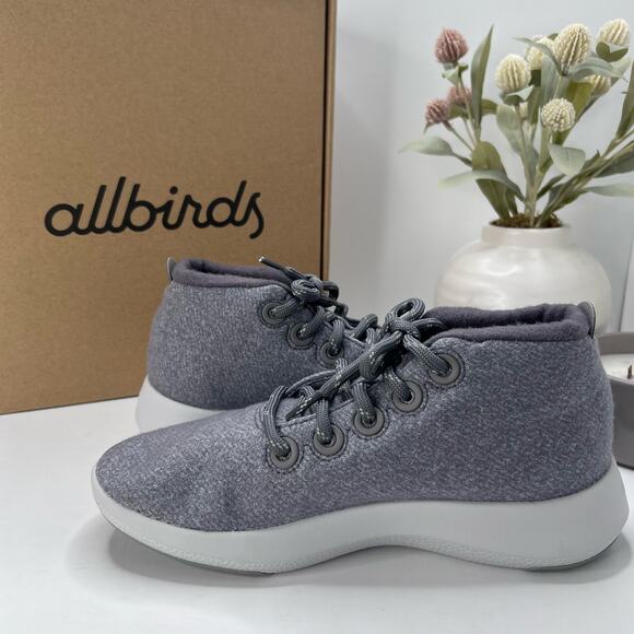 Allbirds Wool Runner-up Mizzles Water-Repellent Sneakers Medium Gray Women 8 NWB - Picture 7 of 10